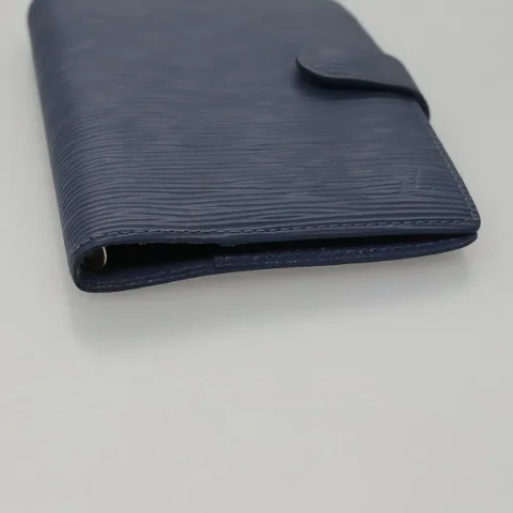 Louis Vuitton Vintage Pre-owned Leather home-office Blue Dames