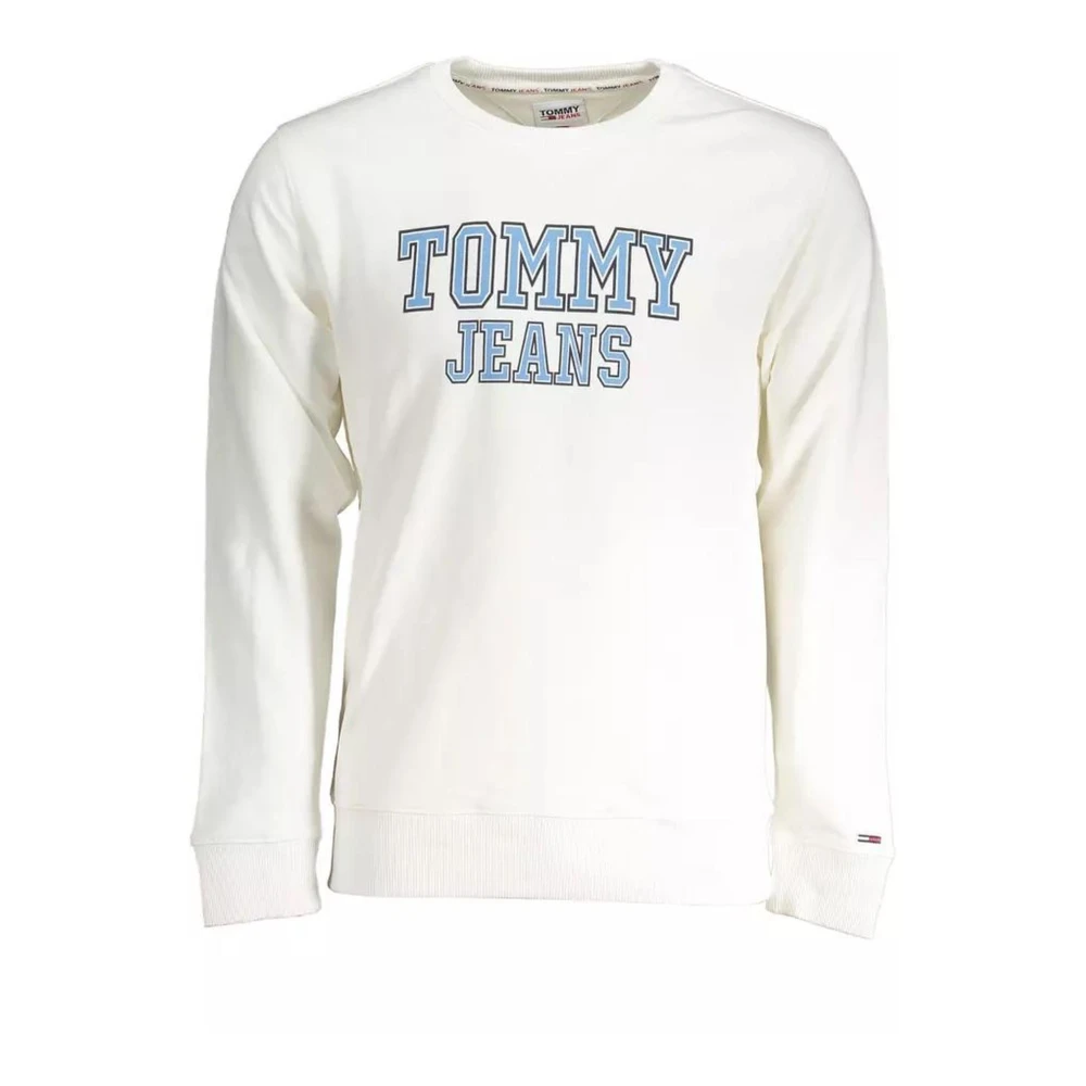Tommy Hilfiger Men's White Cotton Logo Print Sweater