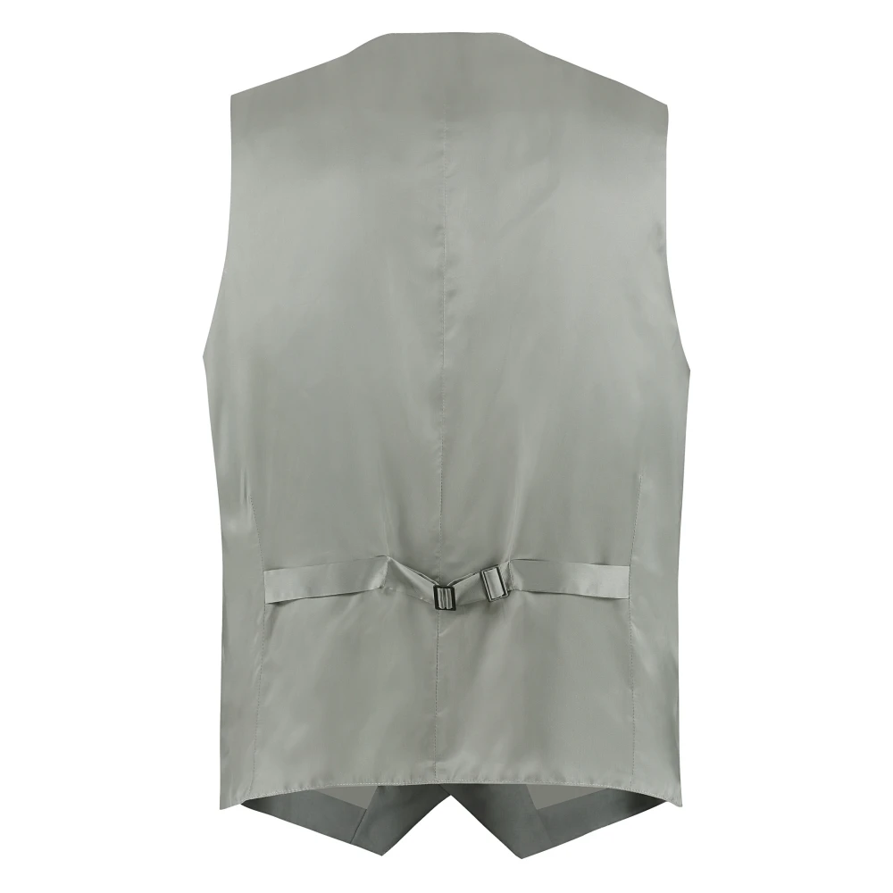Canali Wollen vest met verstelbare band Gray Heren