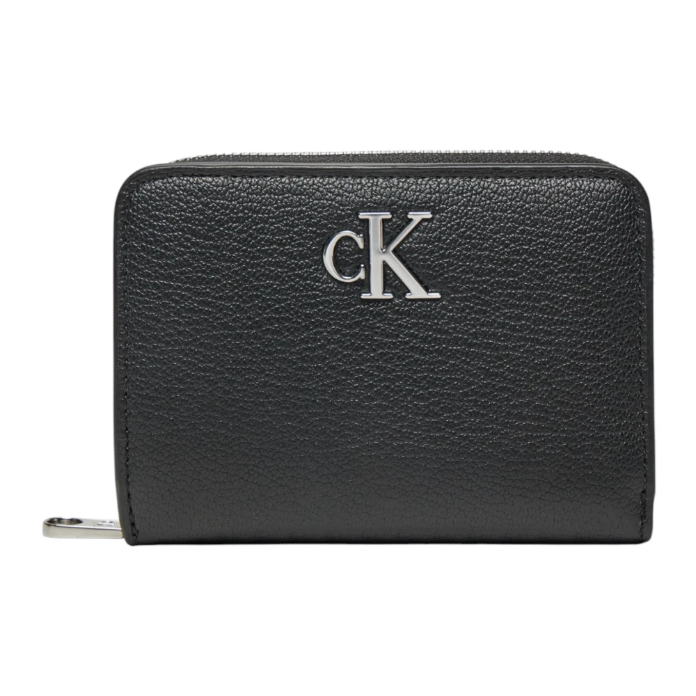 Calvin Klein Monogram Ritsportemonnee Zwart Leer Black Dames