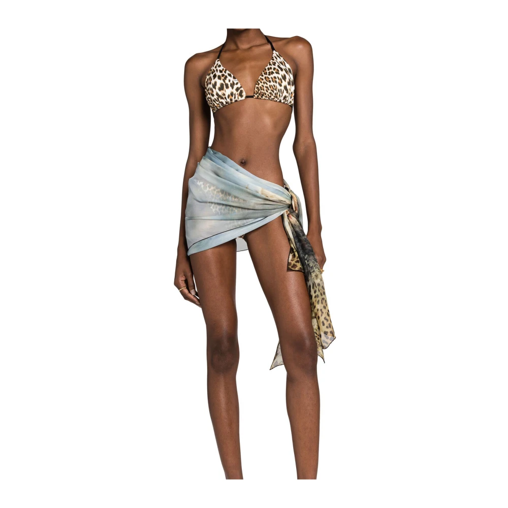 Roberto Cavalli Luipaardprint Halternek Bikini Set Brown Dames