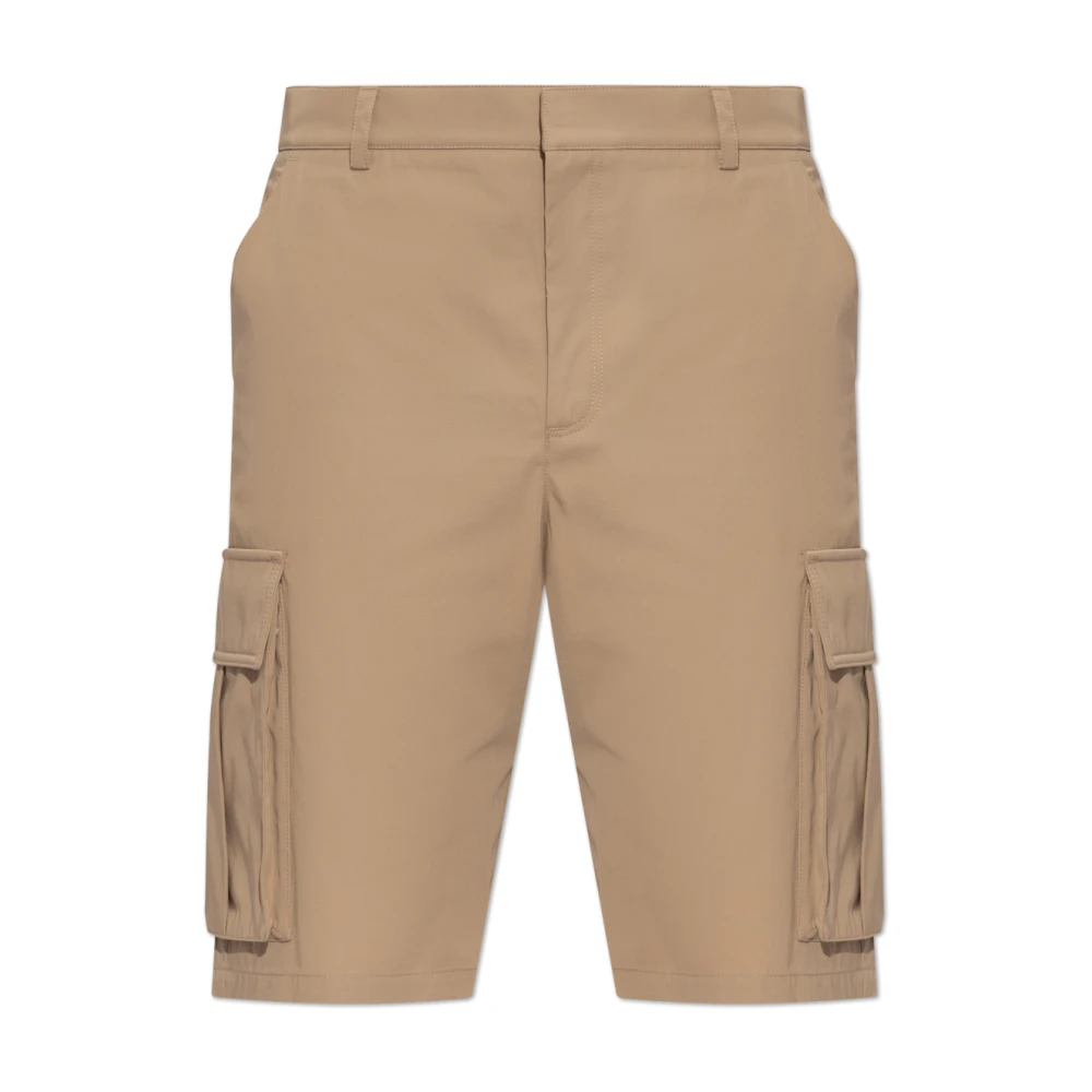 Balmain Beige Cotton Canvas Cargo Bermuda Shorts - Male - Casual Shorts - M - Shorts