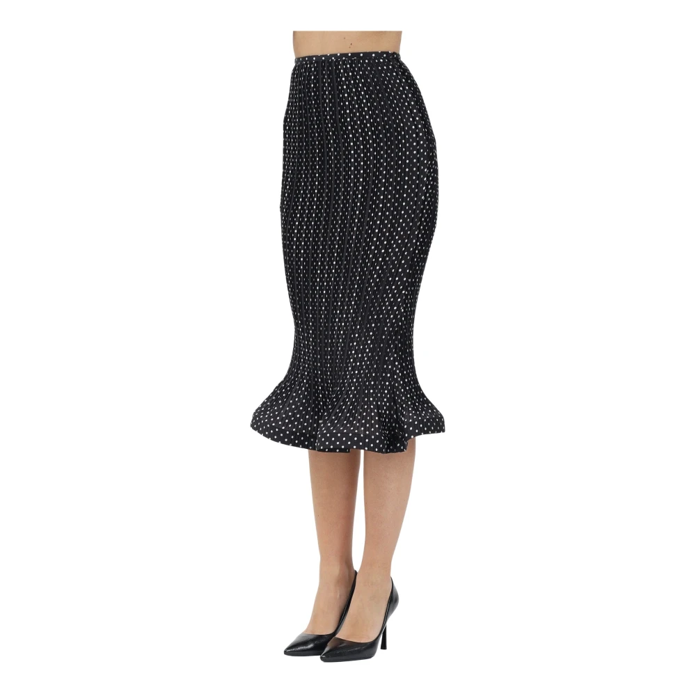 Simona Corsellini Zwarte gepunte midi-rok Black Dames