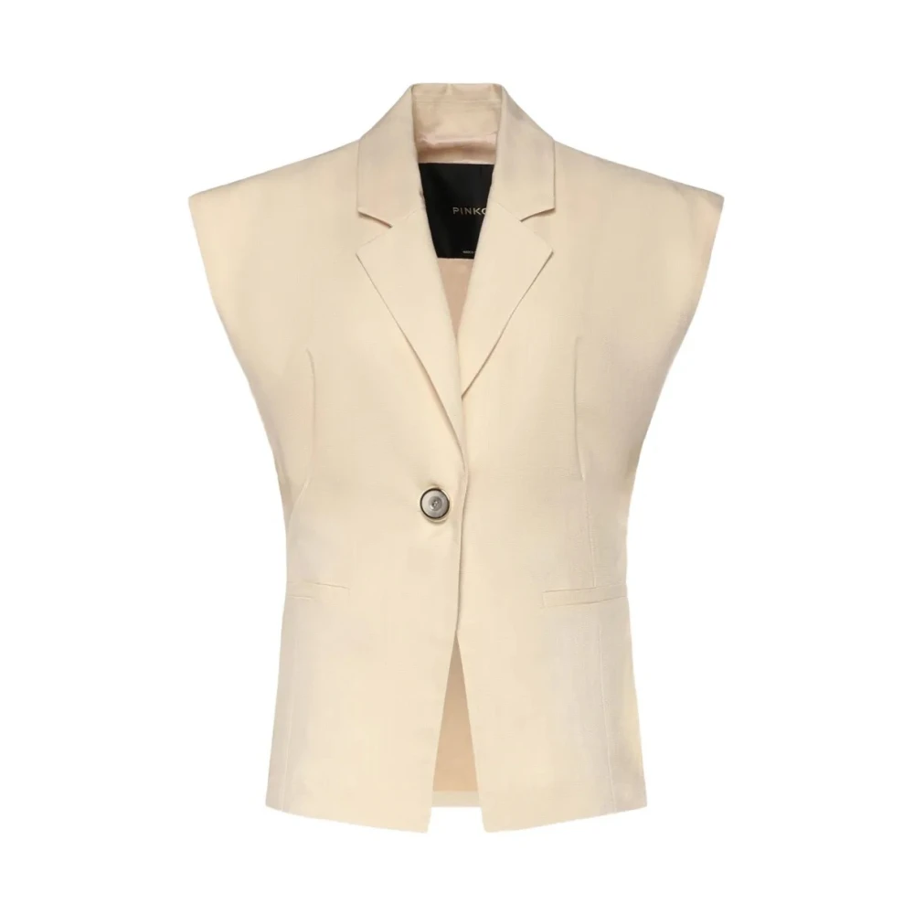 Pinko Women's Beige Waistcoats, M, Floella Giacca Frisottino