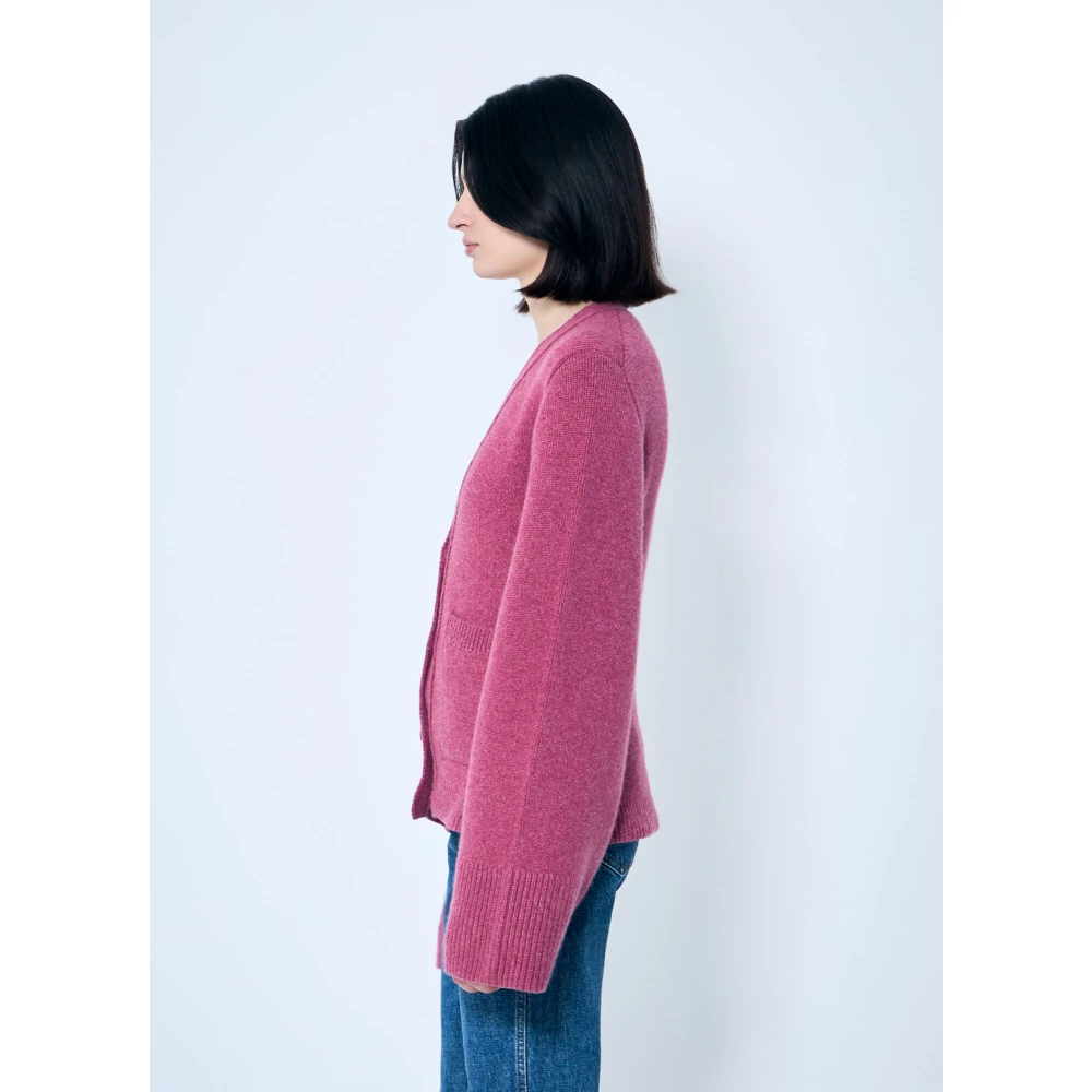Khaite Kasjmier Gebreide V-Hals Vest Pink Dames