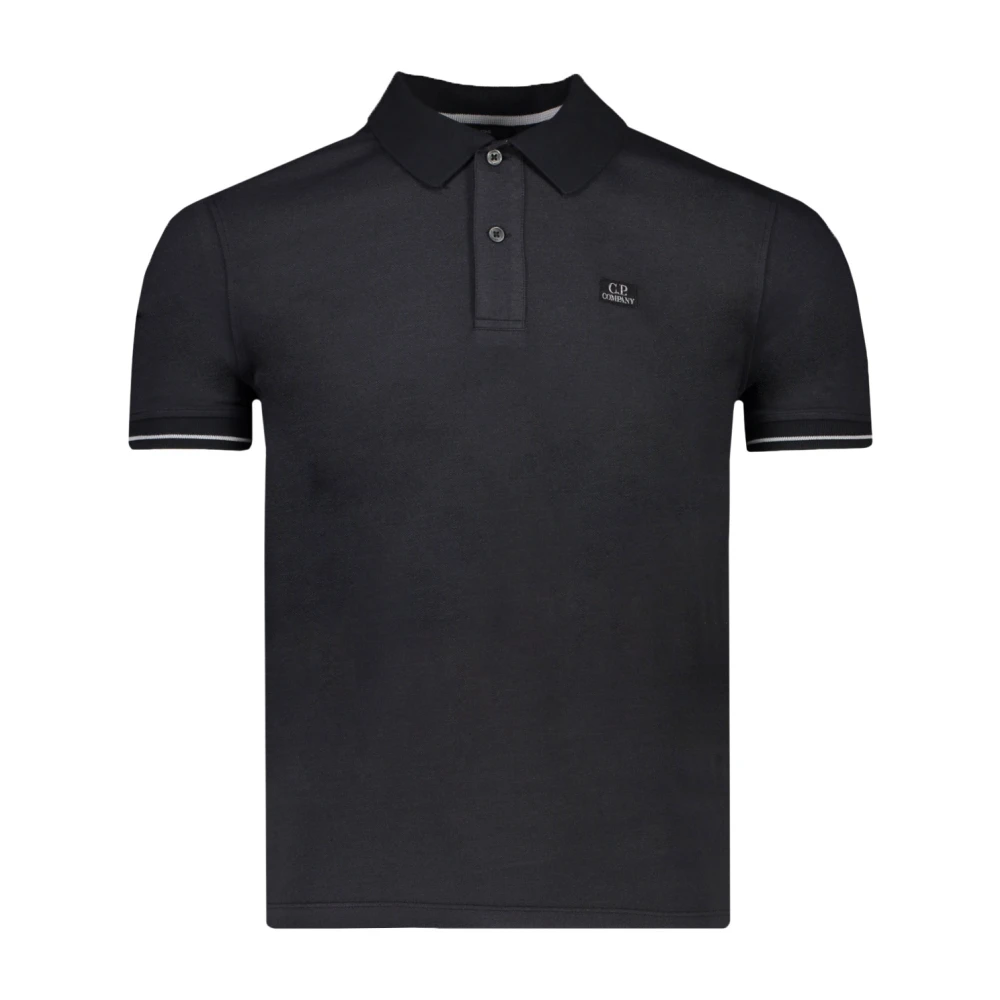 C.P. Company Zwart Polo Shirt uit de Ss22 Collectie Black Heren