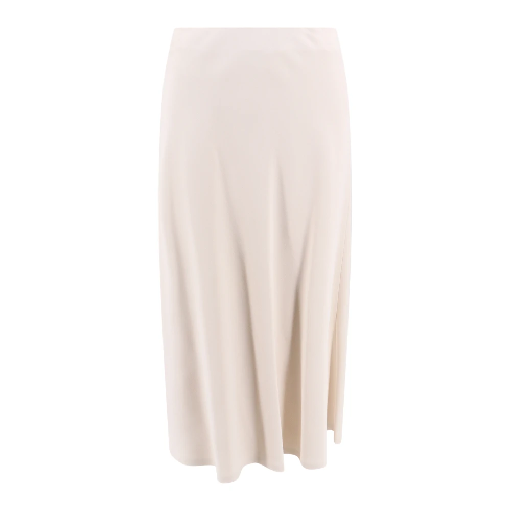 BRUNELLO CUCINELLI Wijdvallende Lange Rok Elastische Taille Gevoerd Beige Dames