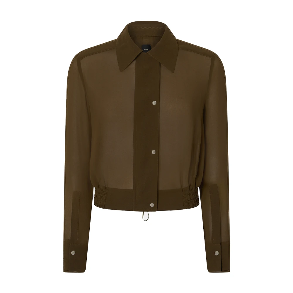 pinko Georgette shirt met Cin stijl Green Dames