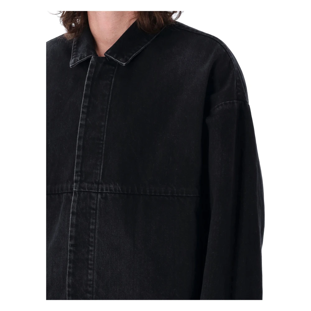 Fear Of God Zwarte Denim Trucker Jack Buitenkleding Black Heren