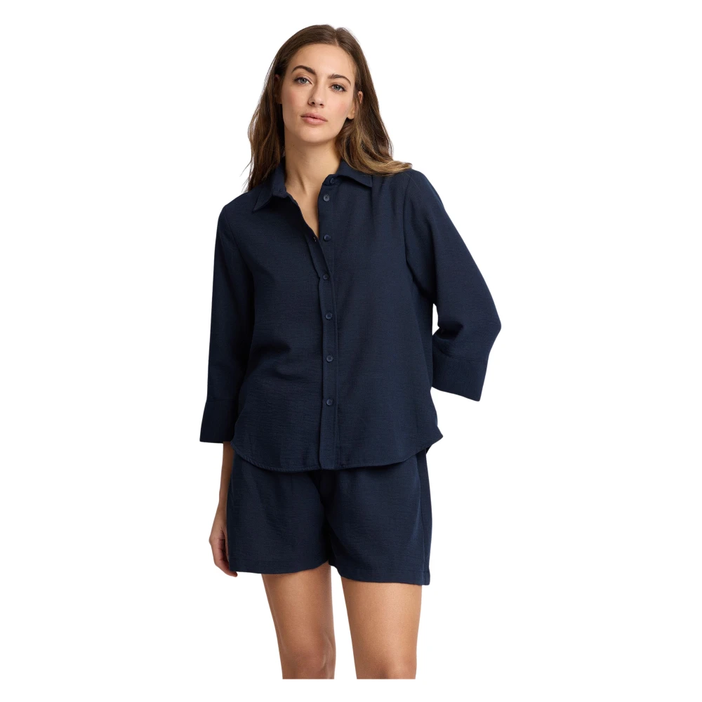 Kocca Blue Chic Light Long Sleeved Blouse - Female - Shirts - S - Blouses & Shirts