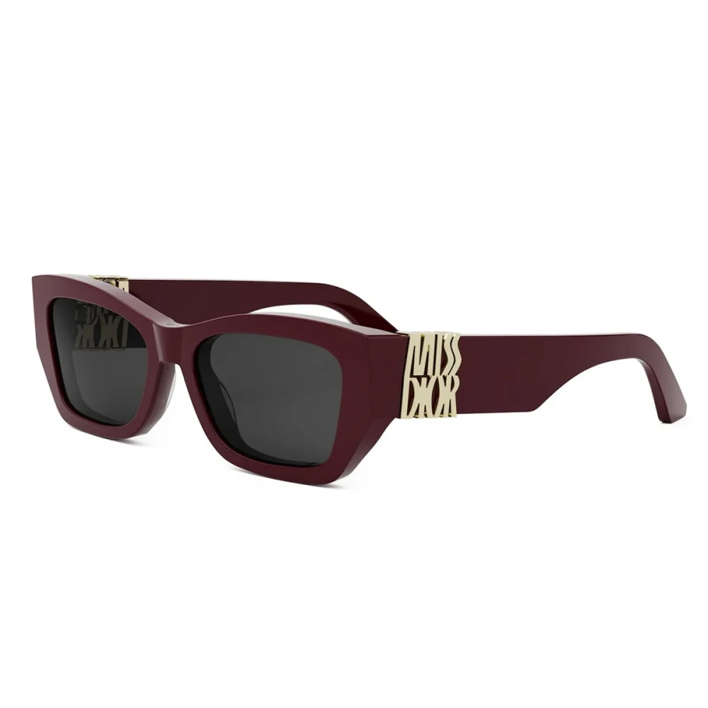 Dior Women's Red Sunglasses, 55 Mm, Geometric Bordeaux Sunglasses With Gold Logo