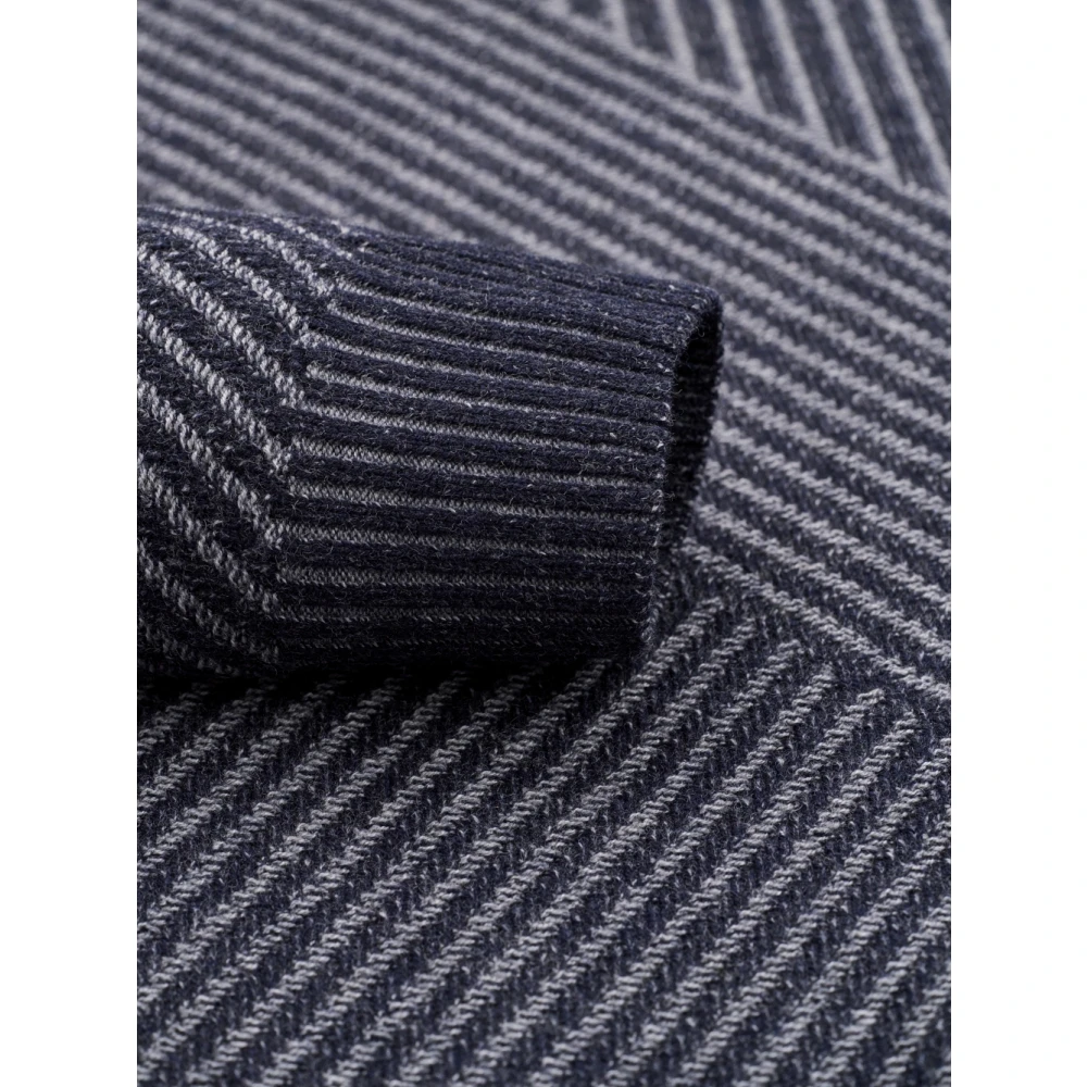 Bugatti Grafische Gebreide Trui in Grijs-Blauw Gray Heren