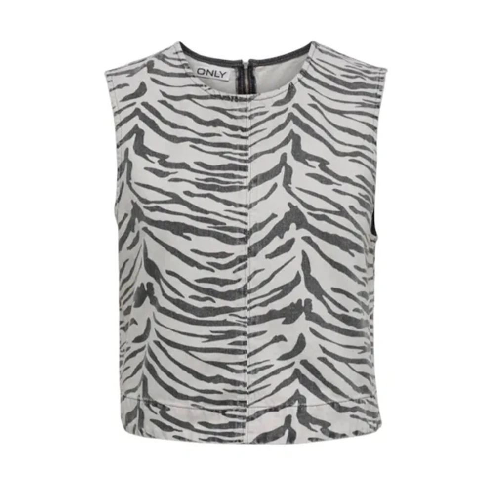 Only Korte Mouw Zebra Print Blouse Multicolor Dames