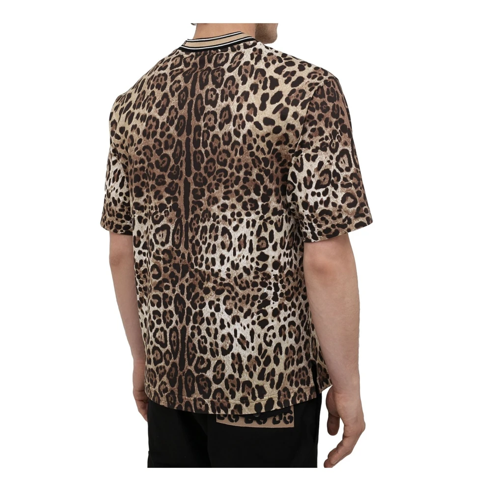 Dolce & Gabbana Leopard Print T-shirt Brown Heren