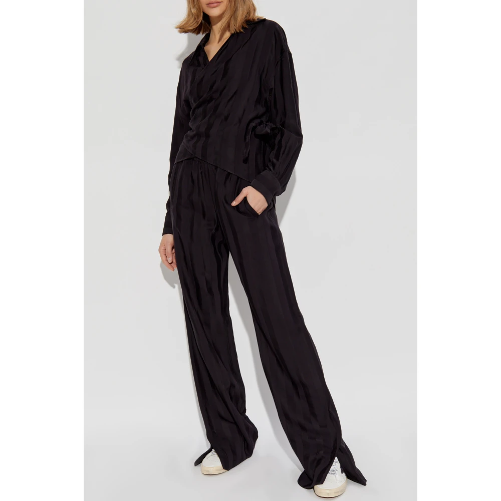 Golden Goose Gestreepte Broek Black Dames