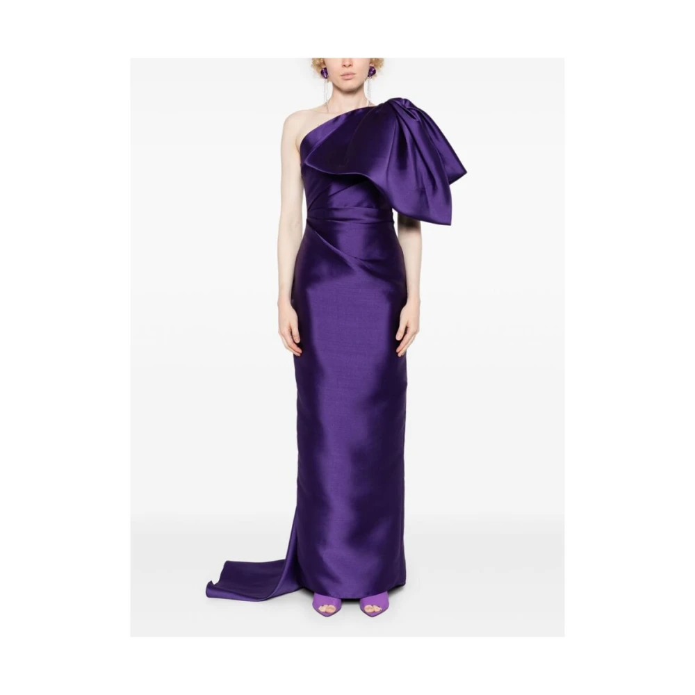 Solace London Amethist Paarse One-Shoulder Strikjurk Purple Dames