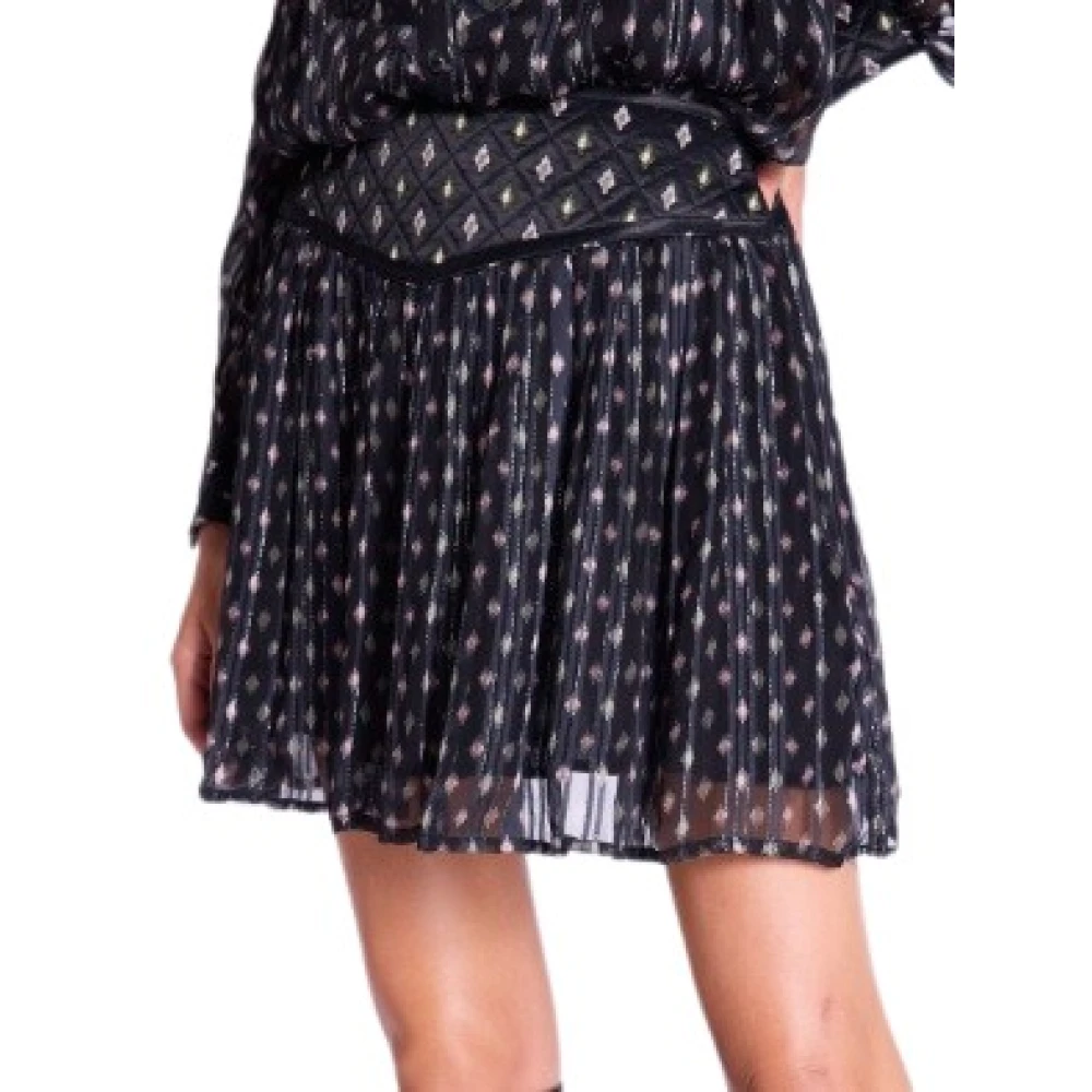 Berenice Unieke Elegante Korte Rok met Satijnen Taille Black Dames