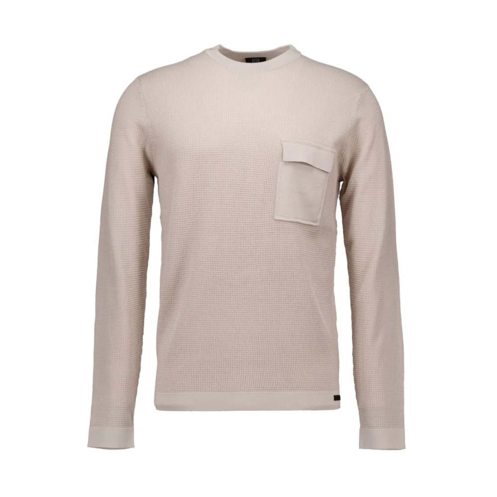 Genti Men's Brown Round-Neck Knitwear, Xl, Sweatshirts Hoodies