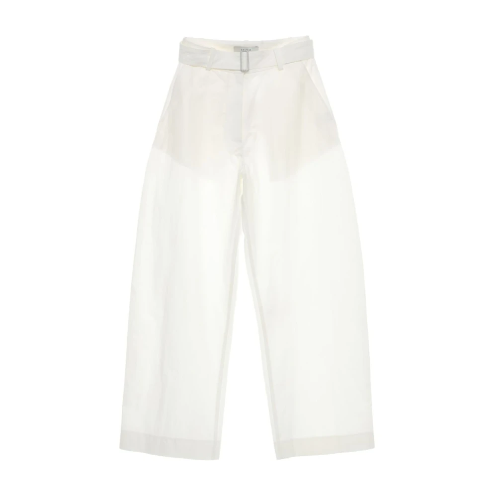 Studio Nicholson Women's White Trousers With Detachable Waist Belt