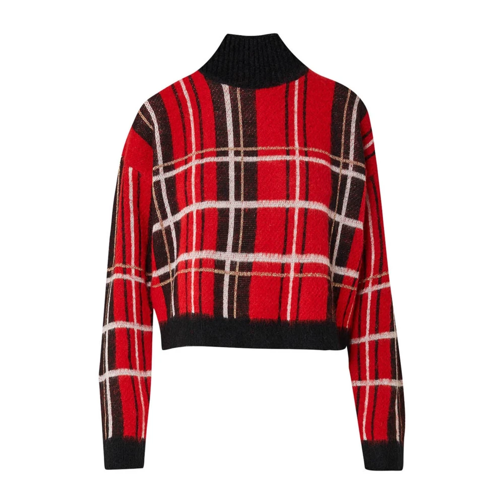 Liu Jo Rode Tartan Pullover Sweater Multicolor Dames