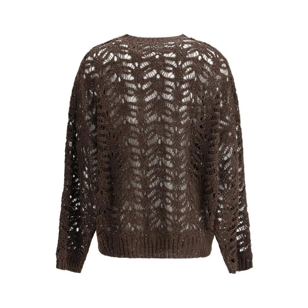 BRUNELLO CUCINELLI Glinsterende Paillettrui Brown Dames