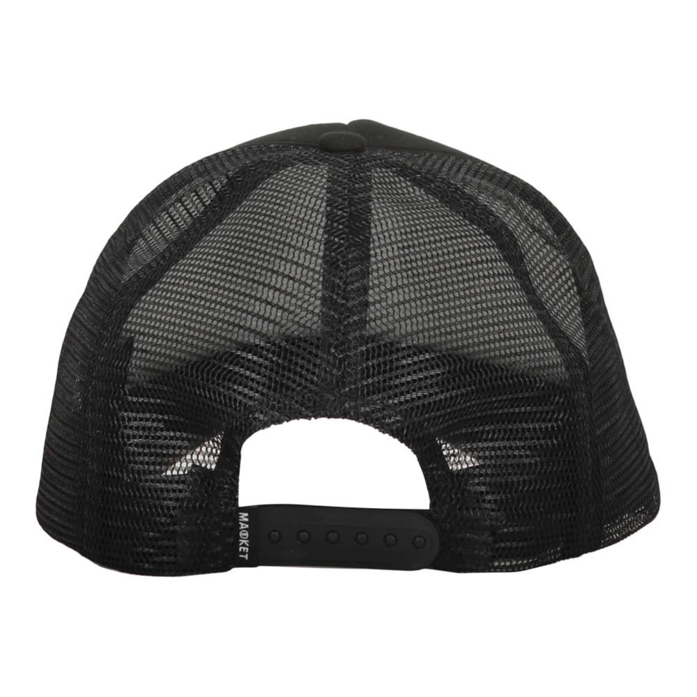 Market Logo Print Baseball Cap Black Heren