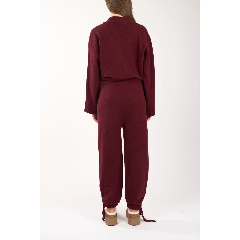 Laneus V-hals Wol en Angora Vest Red Dames
