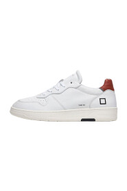 Białe Skórzane Sneakersy z Brązowym Wstawieniem na Pięcie