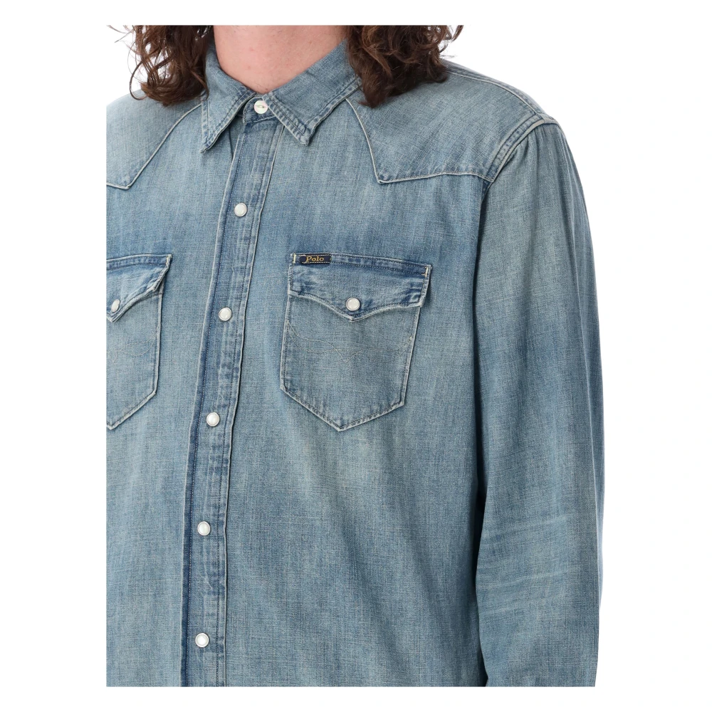 Ralph Lauren Western Shirt Blue Heren
