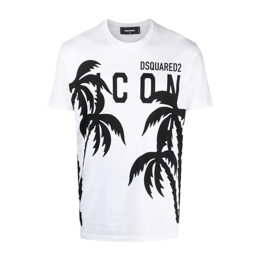 Dsquared2 Men's White Icon Palms T-Shirt - T-Shirts - 2XL - Tops