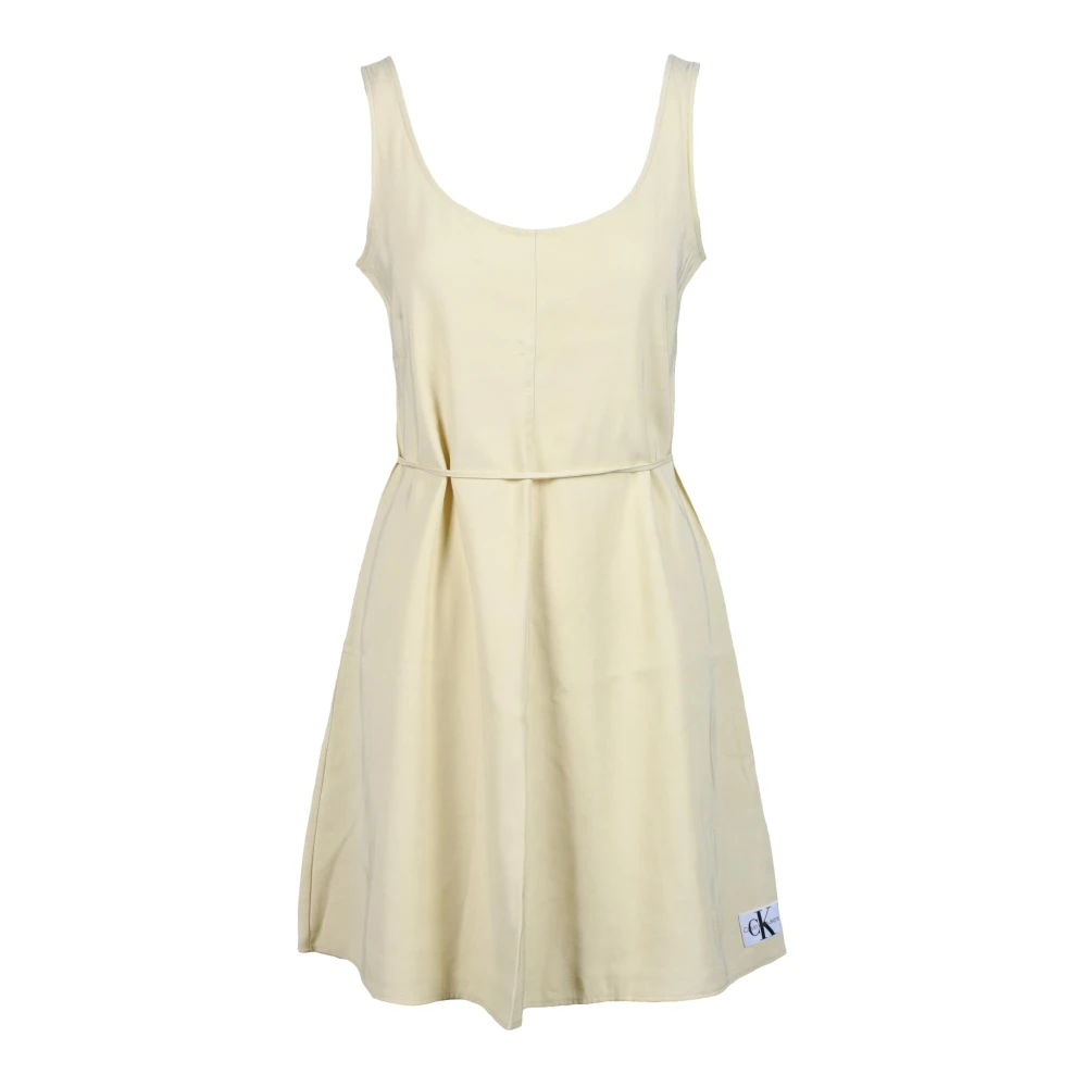 Calvin Klein Jeans Damesjurk in Viscose Polyester Mix Beige Dames