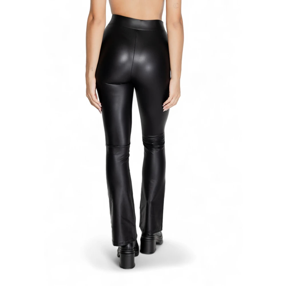 Only Gecoate Flared Broek Herfst Winter Collectie Black Dames