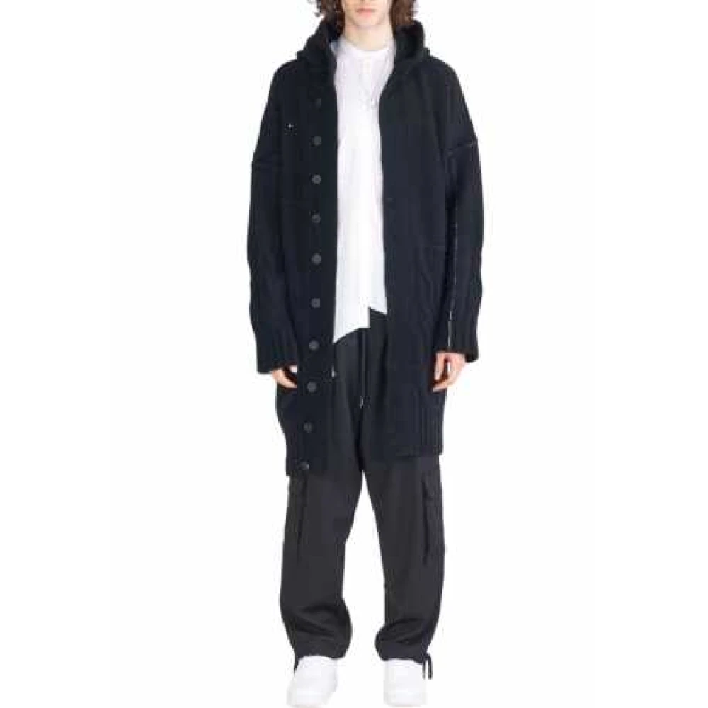 Isabel Benenato Zwarte Yak Hooded Lang Vest Black Heren