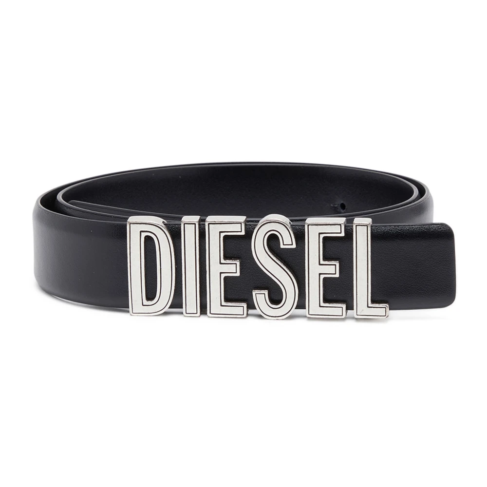 Diesel Leather belt with chunky logo letters Black Dames