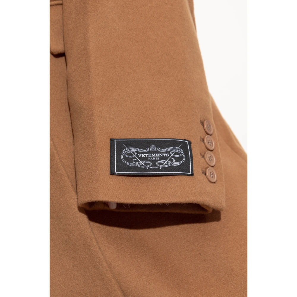 Vetements Wollen jas Beige Dames