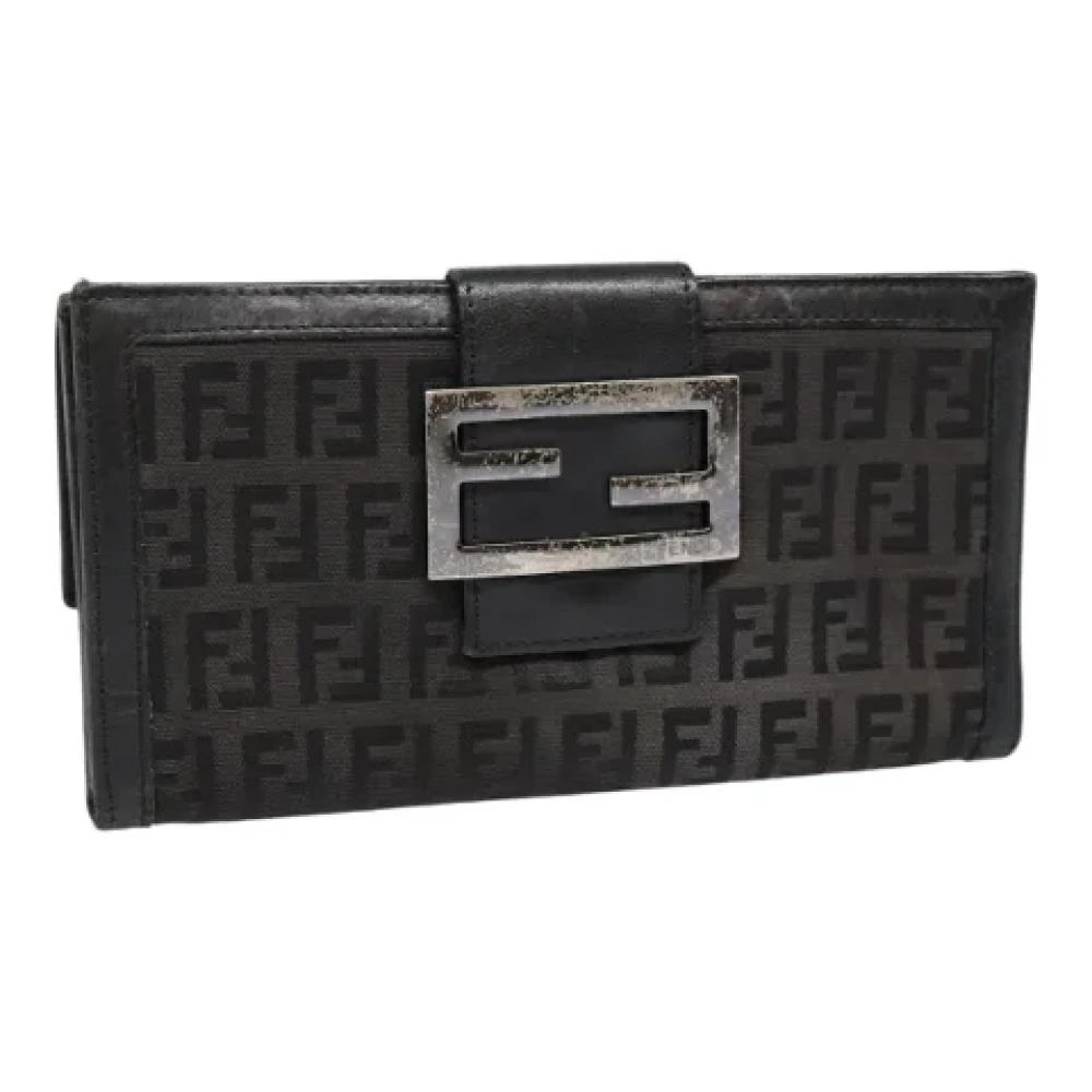 Fendi Vintage Pre-owned Canvas wallets Black Dames