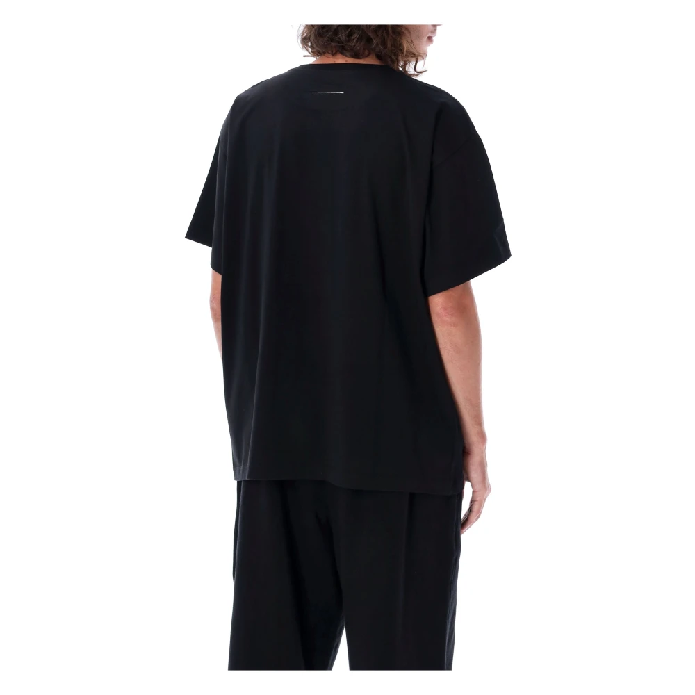 MM6 Maison Margiela Zwart Tag T-Shirt Herenmode Black Heren