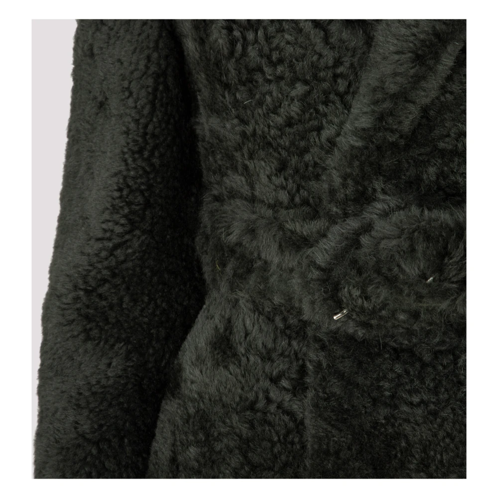 Bottega Veneta Shearling Teddy Coat Black Dames
