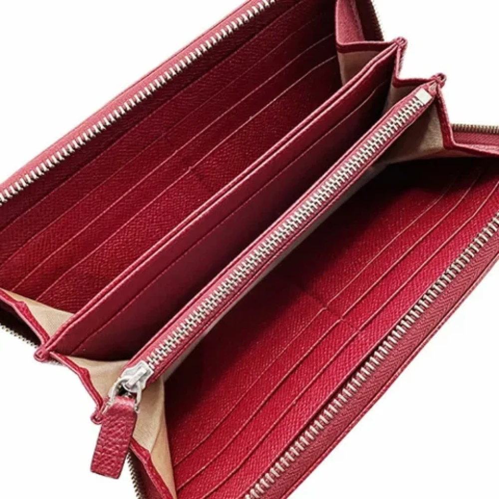 Bvlgari Vintage Pre-owned Leather wallets Red Dames