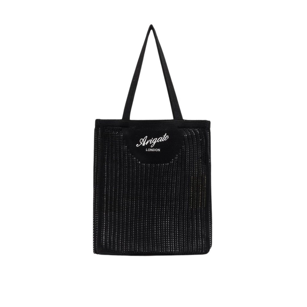 Axel Arigato Solid Color Woven Knit Grid Shopper Black Unisex