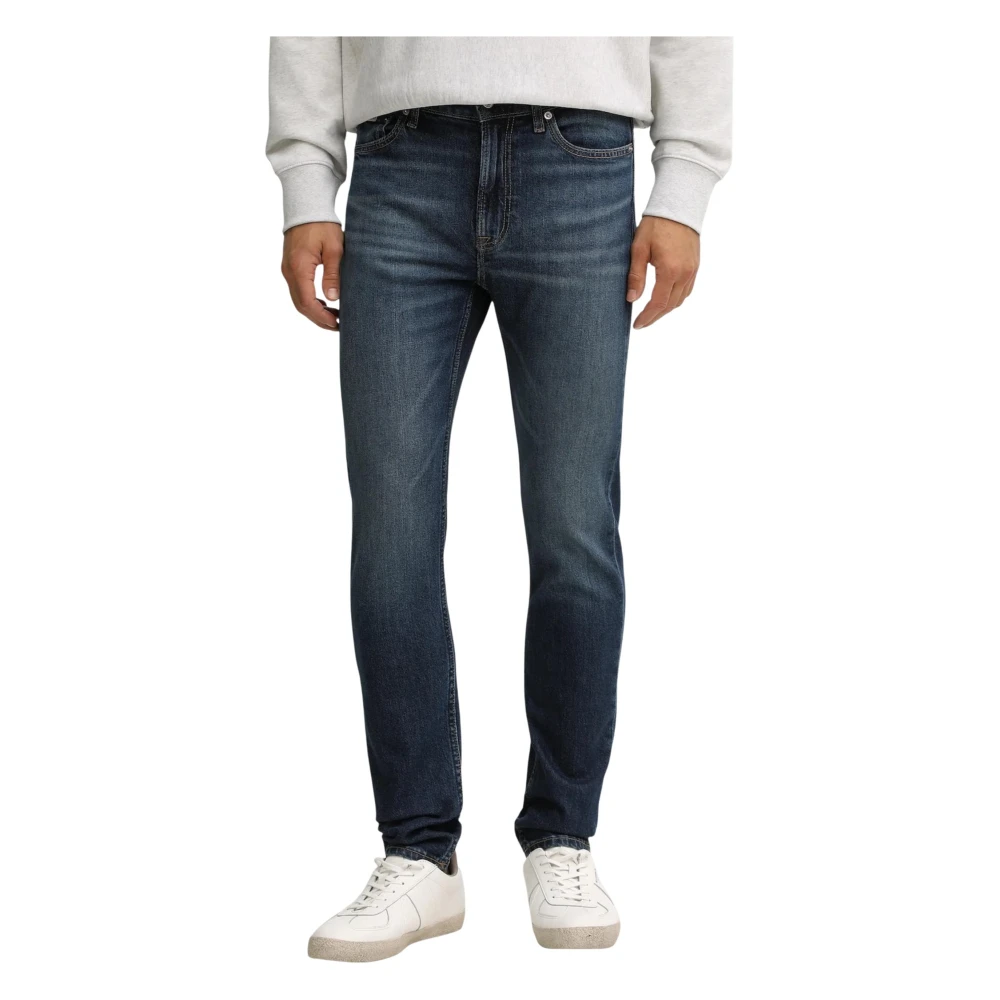 Calvin Klein Jeans Men's Blue Slim Fit Jeans, W36 L32, Slim Taper Oil Slick
