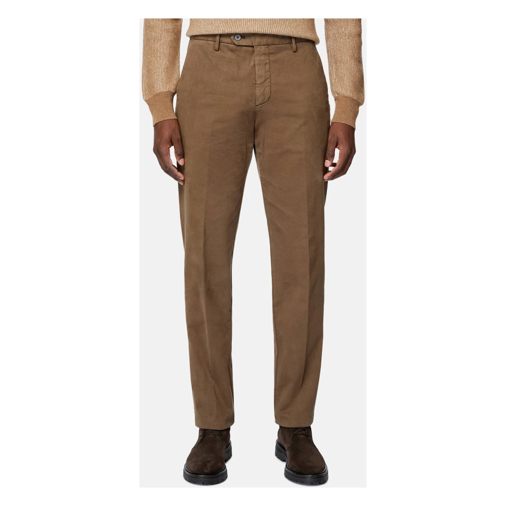 Boggi Milano Stretch Katoenen Broek Brown Heren