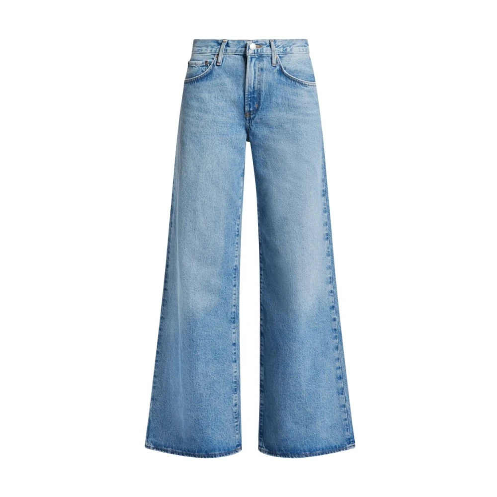 Agolde Blauwe Wide Leg Denim Jeans Blue Dames