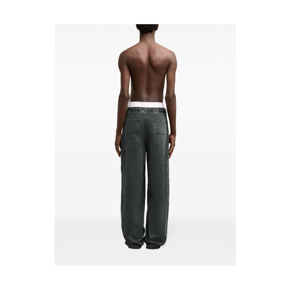 Ami Paris Zwarte Denim Cargo Jeans Black Heren
