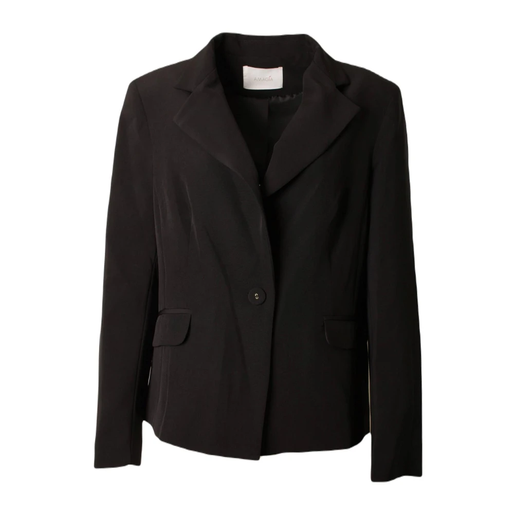 Amélie & Amélie Elegante Lisianthus Zwarte Blazer Black Dames