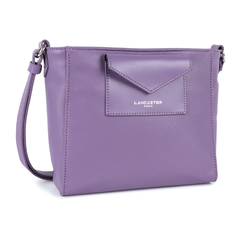 Lancaster Zippée Maya Schoudertas in Donker Mauve Purple Dames