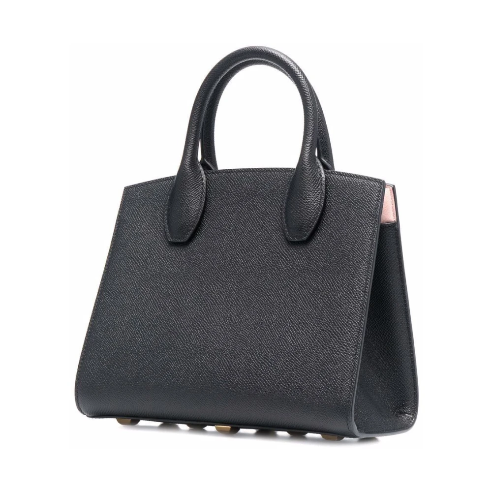 Salvatore Ferragamo Mini Leren Handtas Gehamerd Patroon Black Dames