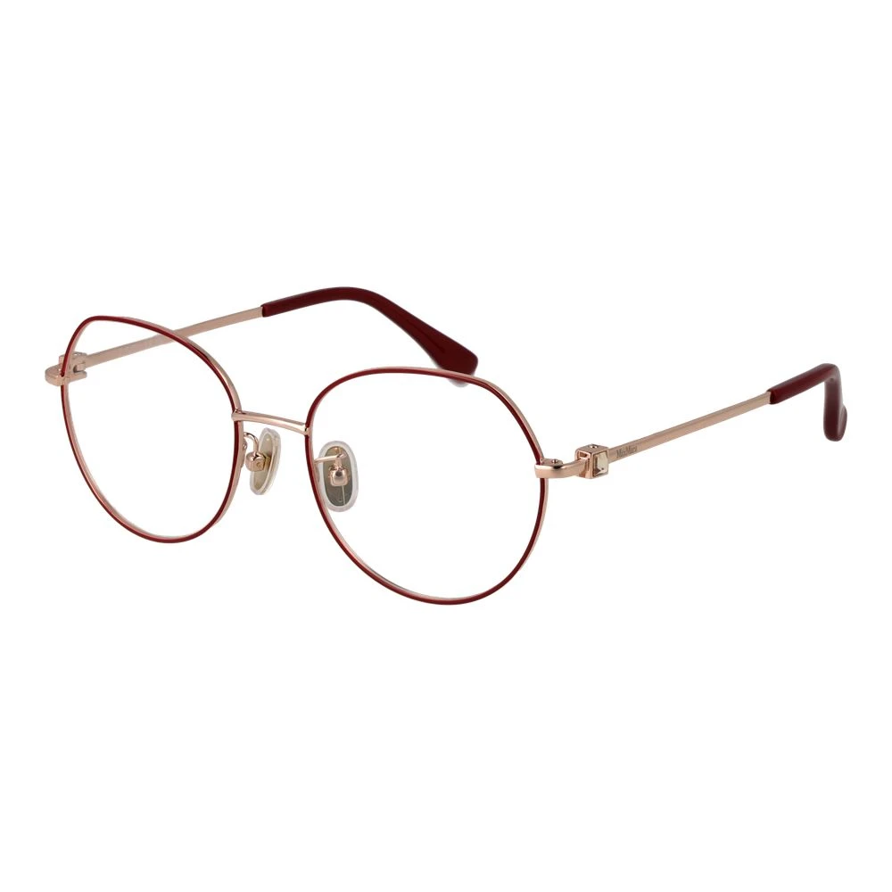 Max Mara Women's Yellow Glasses, One Size, Red Optical Frames Round Style