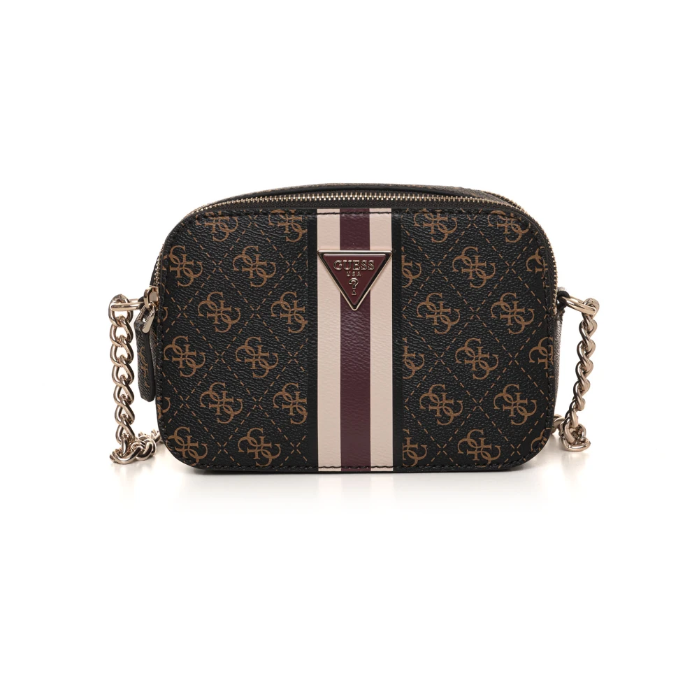 Guess Kleine Noelle Schoudertas met Logo Brown Dames