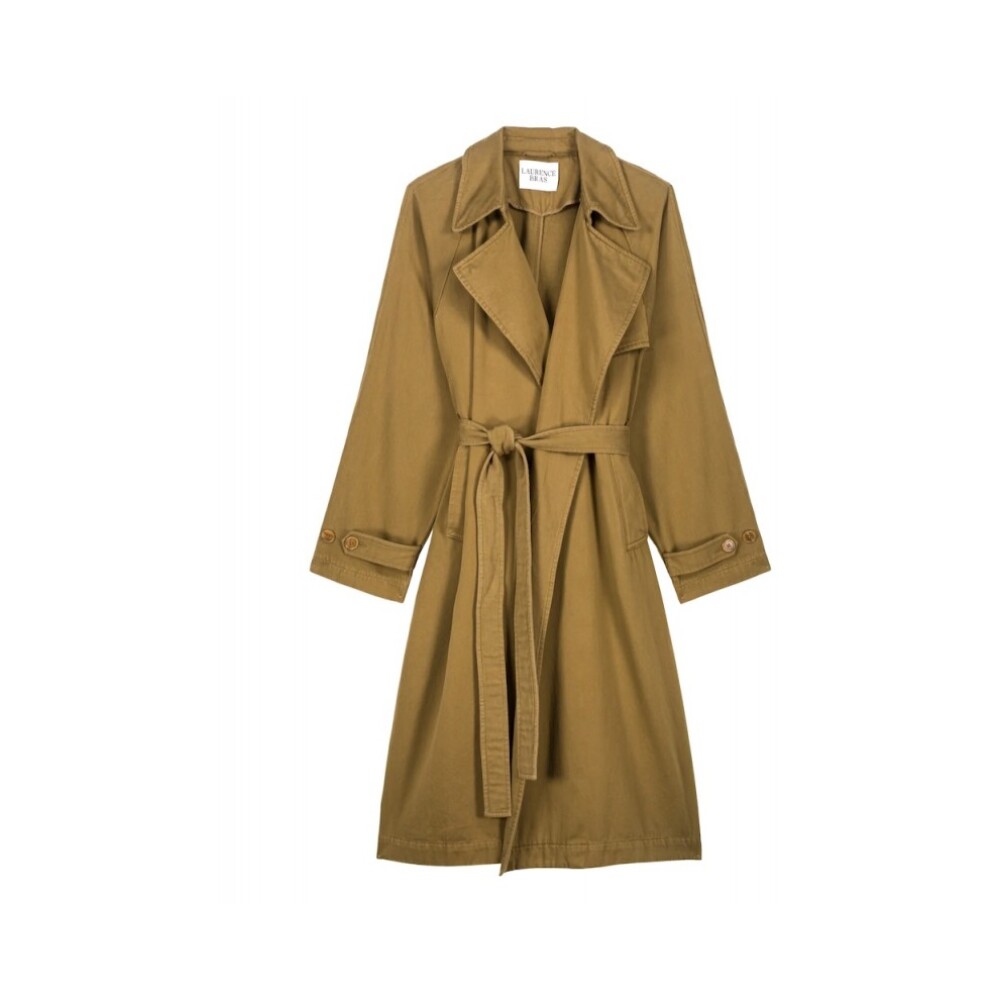 Long and Fluid Cotton Trench Coat with Belt Laurence Bras Wool Coats Miinto